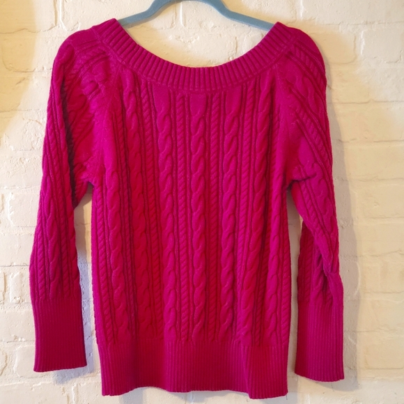 JCP Cable Knit Boat Neck Pullover Sweater - Picture 3 of 3